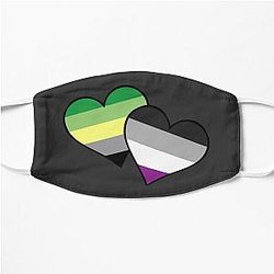 Aromantic Face Masks - AroAce Hearts Flat Mask RB1901