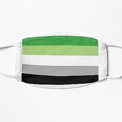 Aromantic Face Masks - Aromantic Pride Flag Flat Mask RB1901