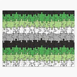 Aromantic Puzzles - Infinite Aromantic flag in big (imperfect) puzzle pieces - lgbtqia+ collection &amp; lgbt puzzle pieces design collection Jigsaw Puzzle RB1901