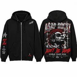 Testing Graphic DTNK3010 3D Zipped  A$AP Rocky Hoodie