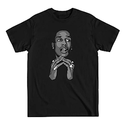 Grayscale Thinking Portrait LA 0304 A$AP Rocky T-shirts A$AP Rocky T-Shirt