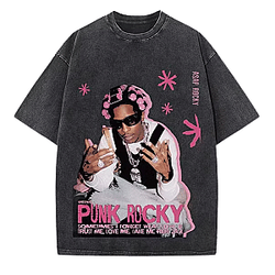 Punk Rocky Hair Curlers LA2008 A$AP Rocky Wash T-Shirt