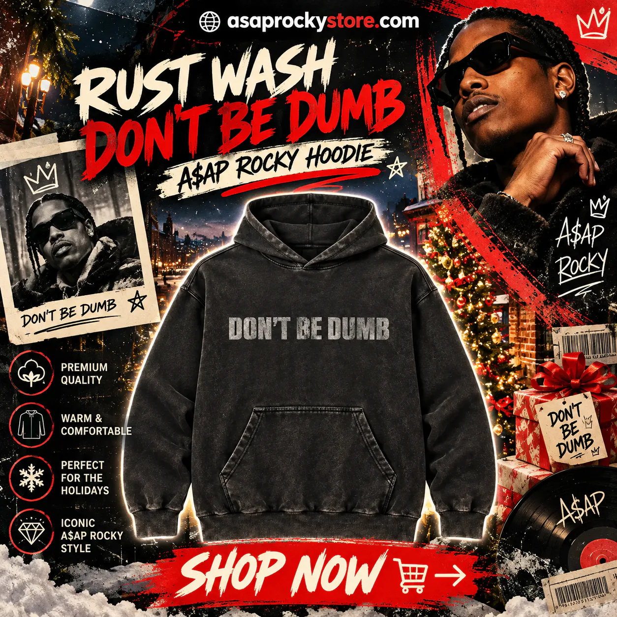 RUST WASH DON'T BE DUMB DTNK0809 A$AP Rocky Hoodie
