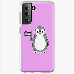 Asexual Flag Cases - Penguin with Asexual Pride Flag Samsung Galaxy Soft Case RB1901