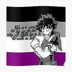 Asexual Flag Posters - My Hero Academia Deku Asexual Pride Flag Meme Poster RB1901