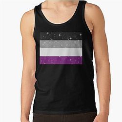 Asexual Flag Tank Tops - Asexual Pride Sparkle Space Tank Top RB1901