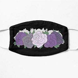 Asexual Flag Face Masks - Asexual Pride Flower Crown Flat Mask RB1901
