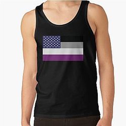 Asexual Flag Tops de tanque - Asexual American Flag Tank Top RB1901