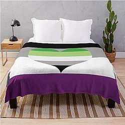 Asexual Flag Blanket - Asexual Aromantic Pride Flag Throw Blanket RB1901