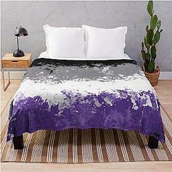 Asexual Flag Blanket - Bandera de Pride Asexual Splatter Imprimir Manta de tiro RB1901