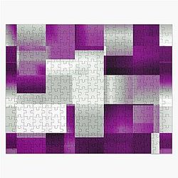 Asexual Flag Puzzles - Asexual Pride Abstract Overlapping Gradient Squares Jigsaw Puzzle RB1901