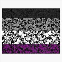 Asexual Flag Puzzles - Veil of Butterflies, Pride Series - Asexual Jigsaw Puzzle RB1901
