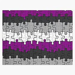 Asexual Flag Puzzles - Infinite Asexual flag in big (imperfect) puzzle pieces - lgbtqia+ collection Jigsaw Puzzle RB1901