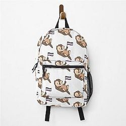 Asexual Flag Backpacks - Sea Otter with Asexual Flag For Asexuals Backpack RB1901