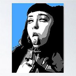 Ashnikko Black and White Portrait Painting Poster