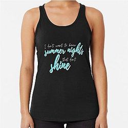 Ateez Tank Tops - Ateez Blue Summer Lyrics English Racerback Tank Top RB0608
