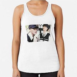 Ateez Tank Tops - ATEEZ Mingi Inception Racerback Tank Top RB0608