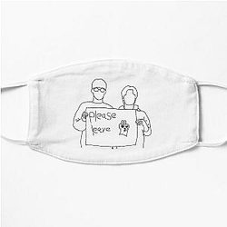 Ateez Face Masks - ATEEZ Yunho &amp; San please leave meme Flat Mask RB0608