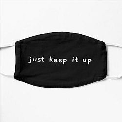 Ateez Face Masks - ATEEZ Sunrise Lyrics "Just Keep It Up" (White) Flat Mask RB0608