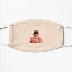 Ateez Face Masks - Cute Ateez Hongjoong Pink Hair Ponytail Hoodie Flat Mask RB0608