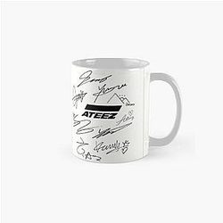 Ateez Mugs - ATEEZ signatures white Classic Mug RB0608