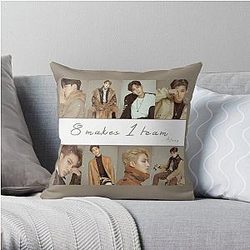 Ateez Pillows - ATEEZ 8 makes 1 team Throw Pillow Cover RB0608