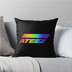 Ateez Pillows - Ateez Rainbow Logo Throw Pillow Cover RB0608