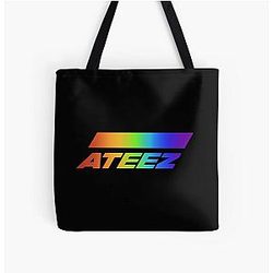Ateez Bags - Ateez Rainbow Logo All Over Print Tote Bag RB0608