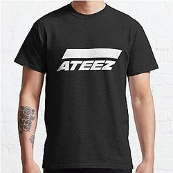 Ateez T-Shirts - ATEEZ Logo (White) Classic T-Shirt RB0608