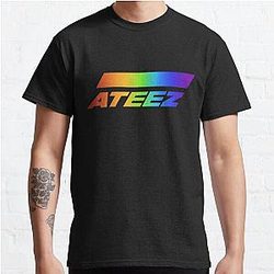 Ateez T-Shirts - Ateez Rainbow Logo Classic T-Shirt RB0608