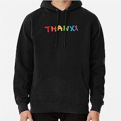 Ateez Hoodies - Ateez THANXX Seonghwa Rainbow Face Paint CUTE Quote Pullover Hoodie RB0608