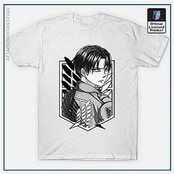 Attack On Titan Shirt Merch - Levi Ackerman Black &amp; White Portrait Shirt