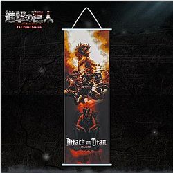 Attack On Titan Posters - Fight Battle Scroll Canvas Wall Art Poster
