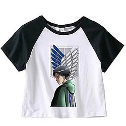Attack On Titan Croptop - Levi Ackerman Vintage Ulzzang Crop Top Tees