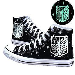 Attack On Titan Chaussures - Noctilucent Casual Toile haut-haut