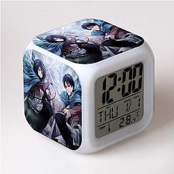 Attack On Titan Clocks -  Ackerman 7 Colors Change Touch Light Alarm Clock