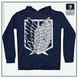 Attack On Titan Hoodies - Wings of Freedom | Distressed Hoodie