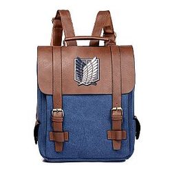 Attack On Titan Backpacks - Anime Attack On Titan Vintage Canvas Leather Backpack