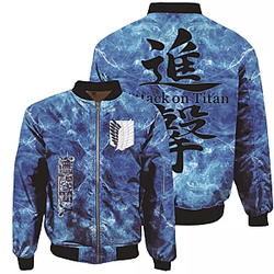 Attack On Titan Jackets -  AOT Blue Bomber jacket
