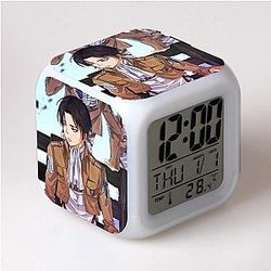 Attack On Titan Clocks - Levi 7 Colors Change Touch Light Alarm Clock