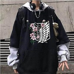 Attack On Titan Hoodies - Printed Anime Graphic  Pullover Unisex Hoodies