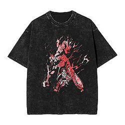 Eren Flaming AOT PTTT1307 Washed  Attack On Titan Shirt
