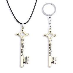 Attack On Titan Keychains - Attack On Titan's Key Necklace And Keychain Set
