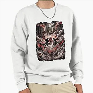 Attack on Titan Anime Scout Regiment Battle Graphic Tee AOT Inspired Streetwear Pullover Sweatshirt