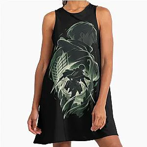 Levi Ackerman Silhouette Poster Attack on Titan A-Line Dress