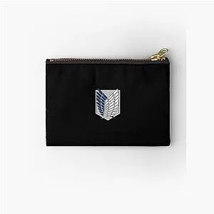 Wings of Freedom Upgraded Attack on Titan Emblem Clean Minimal Anime Symbol Zipper Pouch