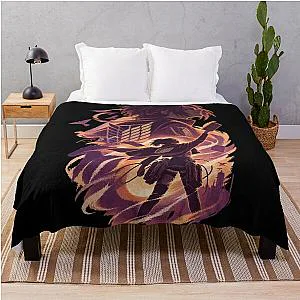 Hange Zoe Silhouette - Attack on Titan Science Art Throw Blanket
