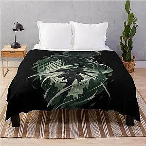 Levi Ackerman Silhouette Poster Attack on Titan Throw Blanket
