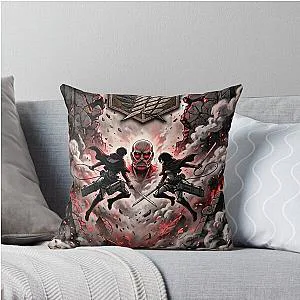 Attack on Titan Anime Scout Regiment Battle Graphic Tee AOT Inspired Streetwear Throw Pillow