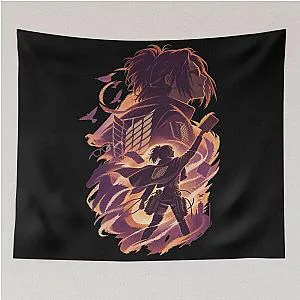Hange Zoe Silhouette Attack on Titan Tapestry